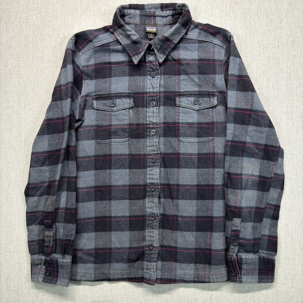 Patagonia Women's Organic Cotton Long-Sleeved Fjord Flannel Shirt‎ Size 6 - Picture 2 of 8